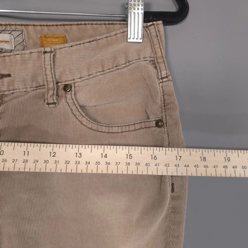ANTHROPOLOGIE PILCRO Corduroy 28 Skinny Pants Jeans Beige Stretch‎ Vintage Slim